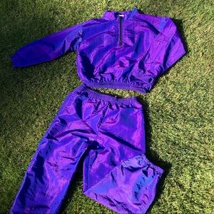 vintage iridescent purple tracksuit